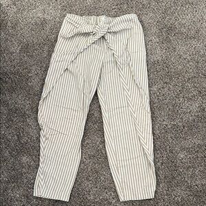 Silence + Noise Beige Striped Pants